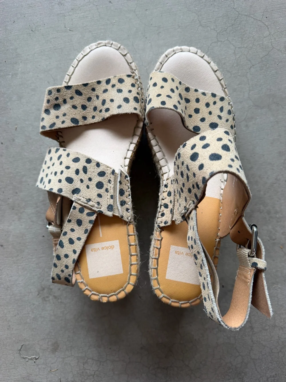 Dolce Vita Animal Print Espadrille Wedge Sandals Size 8